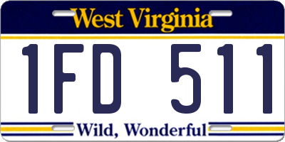 WV license plate 1FD511