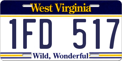WV license plate 1FD517