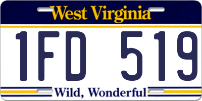 WV license plate 1FD519