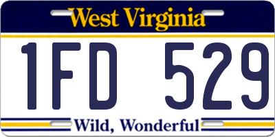 WV license plate 1FD529