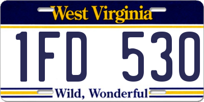 WV license plate 1FD530