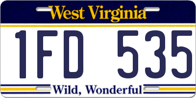 WV license plate 1FD535