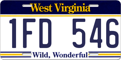 WV license plate 1FD546