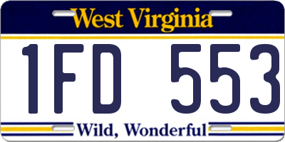 WV license plate 1FD553