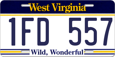 WV license plate 1FD557