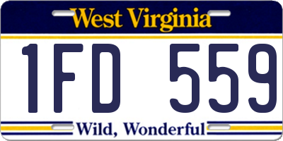 WV license plate 1FD559