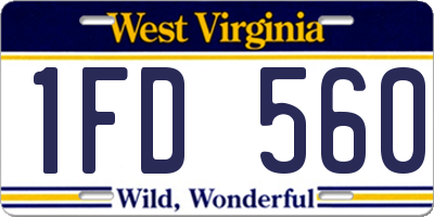 WV license plate 1FD560