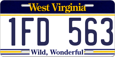 WV license plate 1FD563