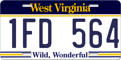 WV license plate 1FD564