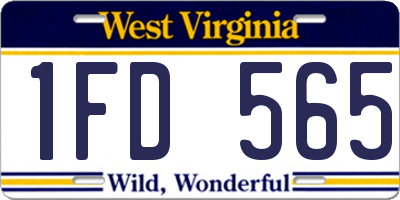WV license plate 1FD565