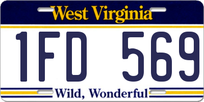 WV license plate 1FD569