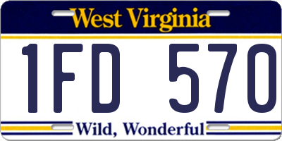 WV license plate 1FD570