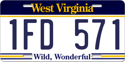 WV license plate 1FD571