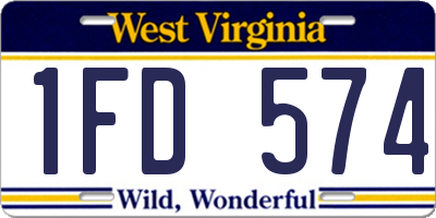 WV license plate 1FD574