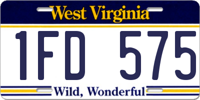 WV license plate 1FD575