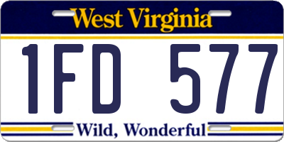 WV license plate 1FD577