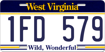WV license plate 1FD579