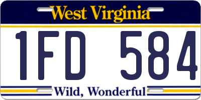 WV license plate 1FD584