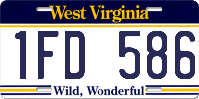 WV license plate 1FD586