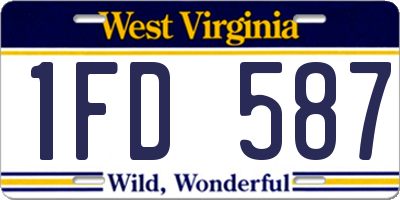 WV license plate 1FD587