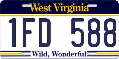 WV license plate 1FD588