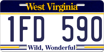 WV license plate 1FD590