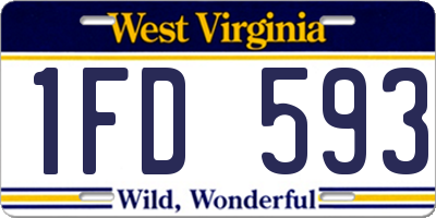 WV license plate 1FD593