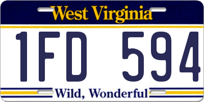 WV license plate 1FD594