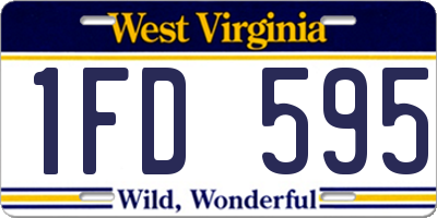 WV license plate 1FD595