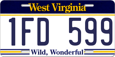 WV license plate 1FD599