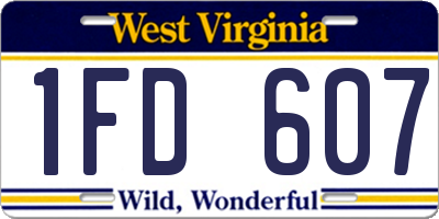 WV license plate 1FD607
