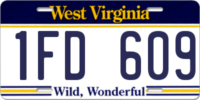 WV license plate 1FD609
