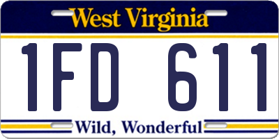 WV license plate 1FD611