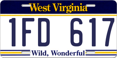 WV license plate 1FD617