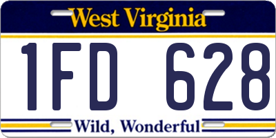 WV license plate 1FD628