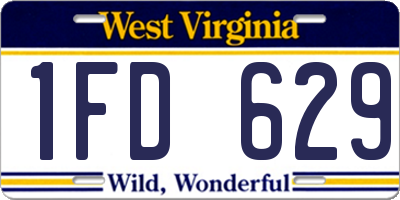 WV license plate 1FD629