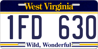 WV license plate 1FD630