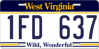 WV license plate 1FD637