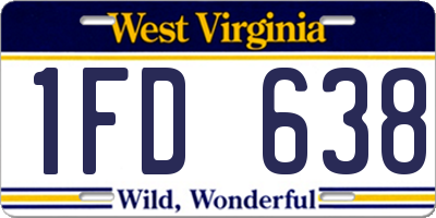 WV license plate 1FD638