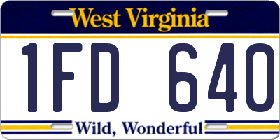 WV license plate 1FD640