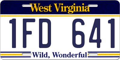 WV license plate 1FD641