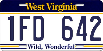 WV license plate 1FD642