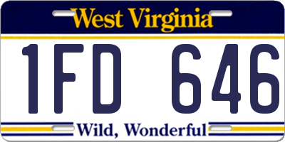 WV license plate 1FD646