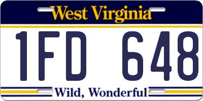 WV license plate 1FD648