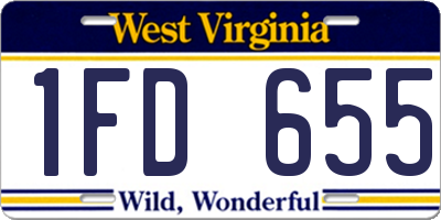 WV license plate 1FD655