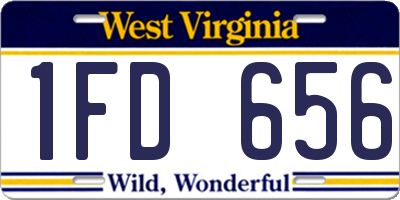 WV license plate 1FD656