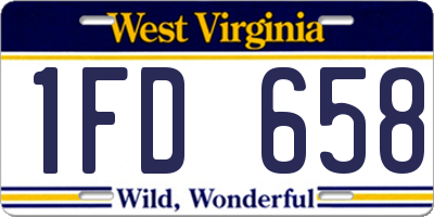WV license plate 1FD658