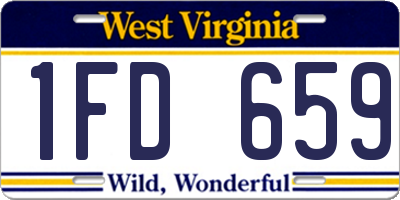WV license plate 1FD659