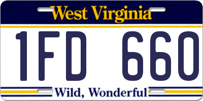 WV license plate 1FD660