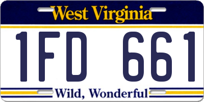 WV license plate 1FD661